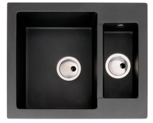 Zero Black Metallic Granite 1.5 bowl sink with drainer – Abode
