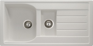 Oriel Frost White Granite 1.5 bowl inset sink – Abode