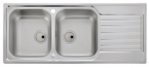 Connekt 2 bowl + drainer Stainless Steel Sink – Abode