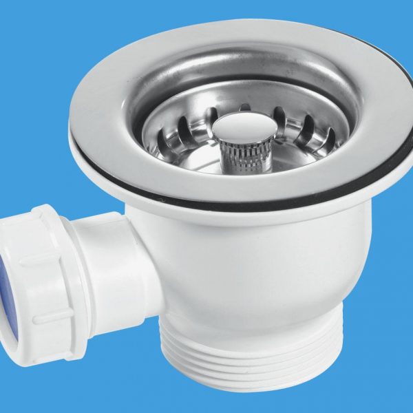 90mm Waste in Polished Chrome Shaws of Darwen The Kitchen Sink Company