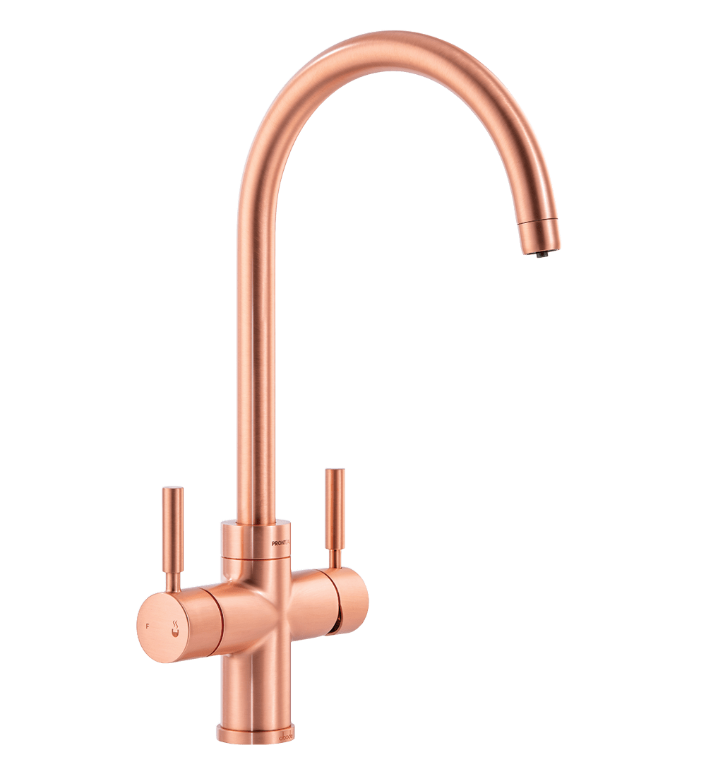 Pronteau Propure 4 n 1 Monobloc Swan tap in Urban Copper – Abode