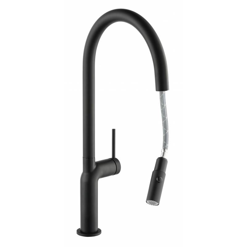 Tubist Tap with pull out spray Matt Black – Abode
