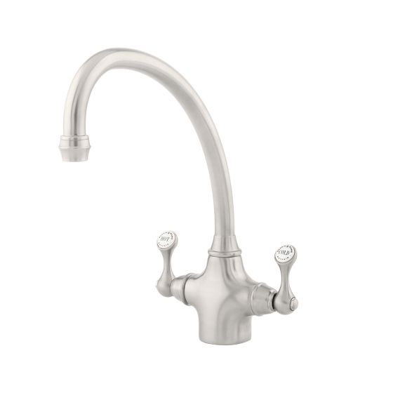 Etruscan Monobloc Tap in Pewter with lever handles- Perrin & Rowe