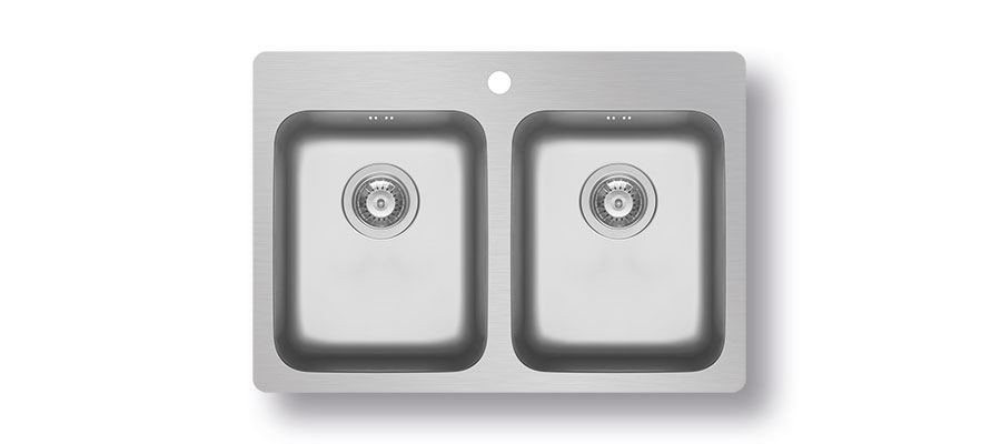 Zeria Double Bowl Brushed Stainless Steel Sink – Pyramis