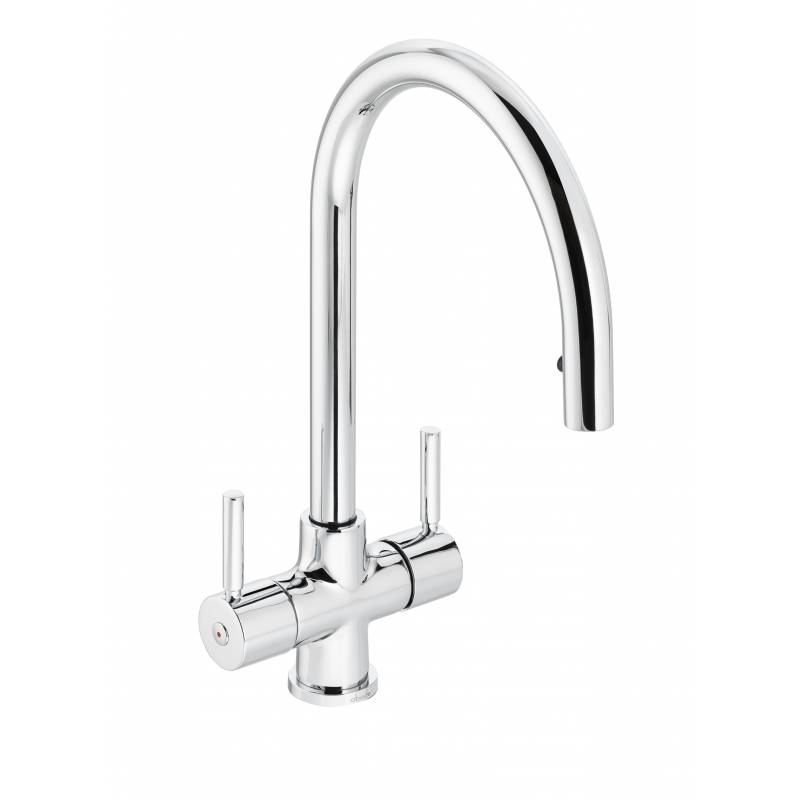 Zest Monobloc Tap with Pullout Spray in Chrome – Abode