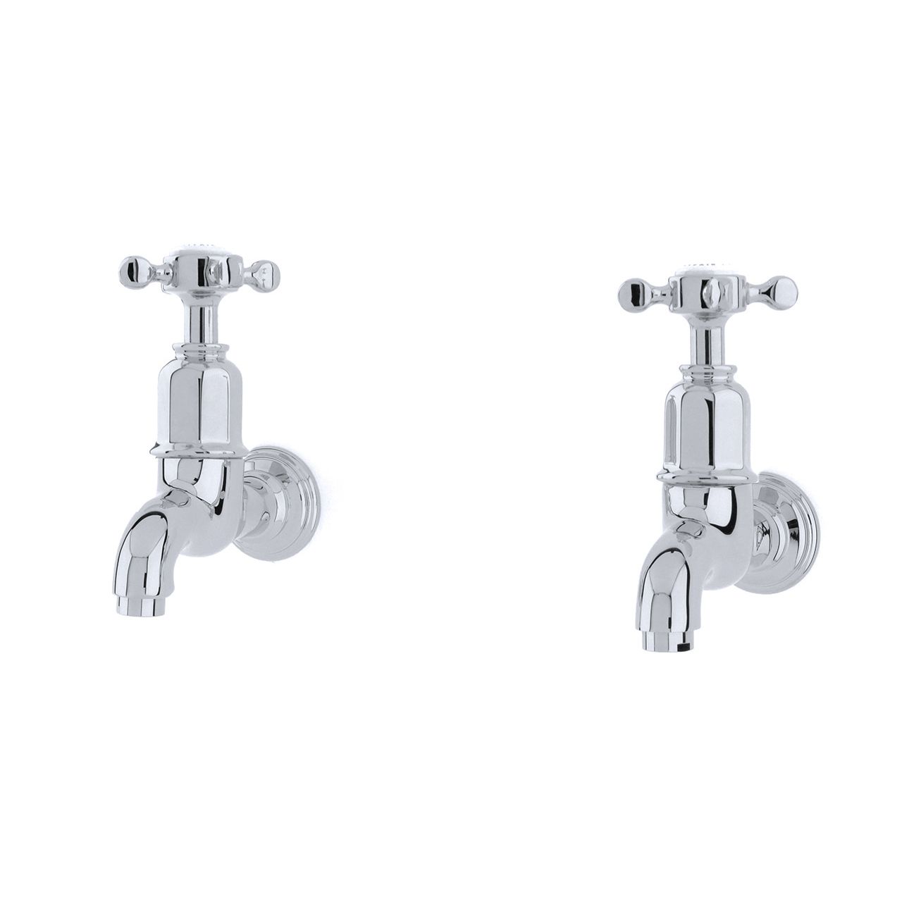 Ionian (Mayan) Wall Mounted Taps with Crosstop Handles in Chrome – Perrin & Rowe
