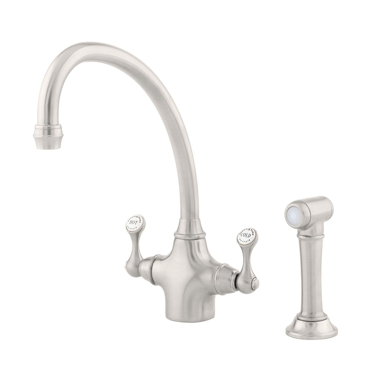 Etruscan Monobloc Sink Mixer with Levers and Rinse – Perrin & Rowe