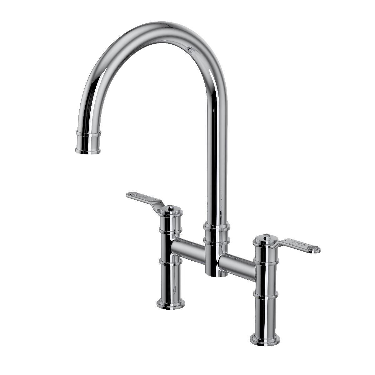 Armstrong Bridge Mixer Tap in Polished Chrome with Textured Handle – Perrin & Rowe