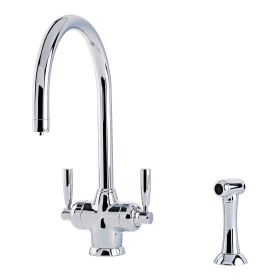 Juliet Round  Monobloc Tap with rinse in Polished Chrome – Perrin & Rowe
