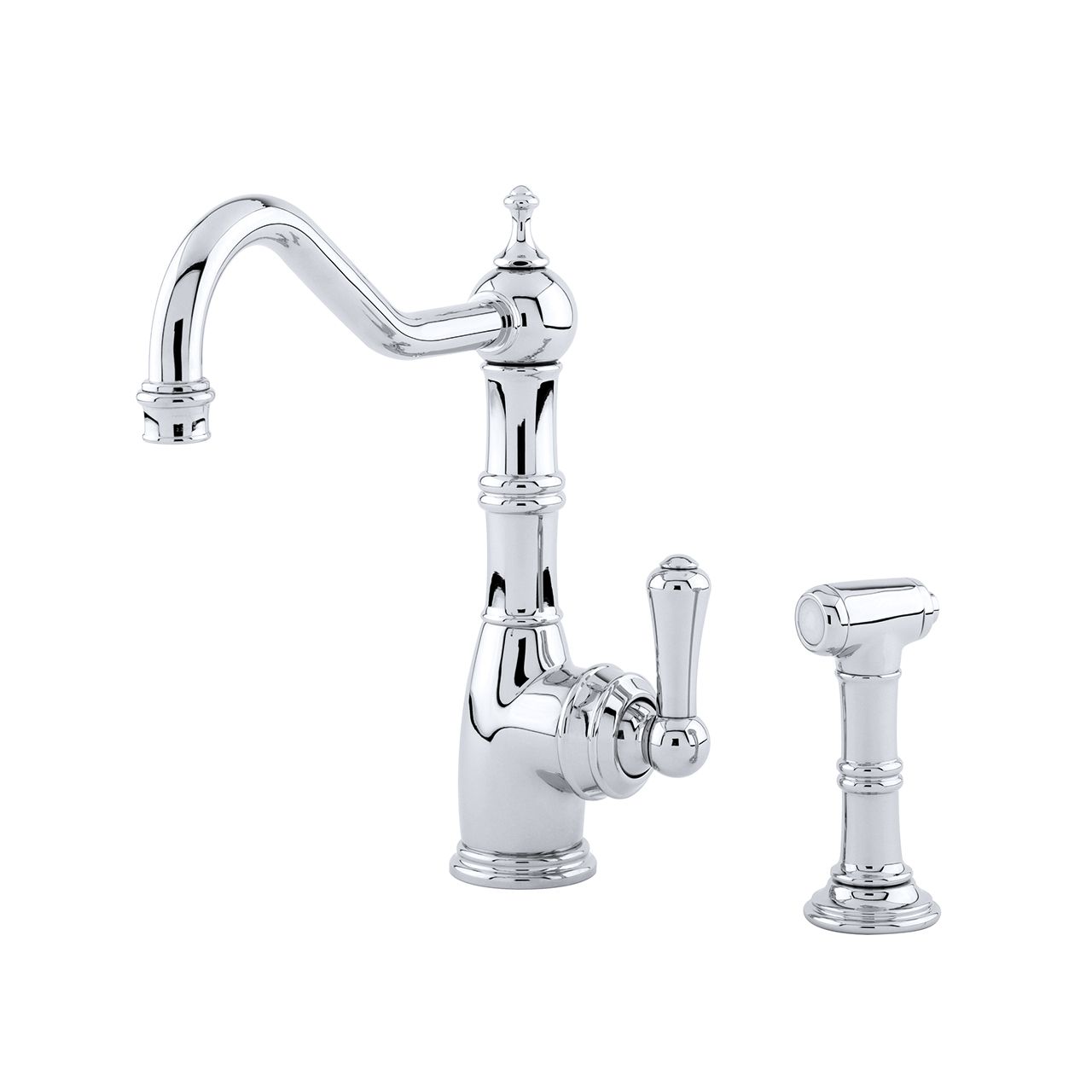 Provence  Sink Mixer with Single Lever Handle and Rinse – Perrin & Rowe