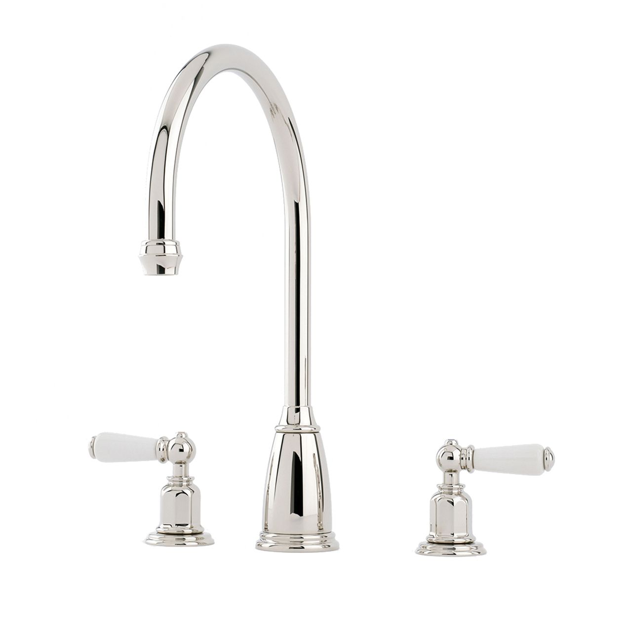 Phoenician Three Hole Mixer Tap with Porcelain Lever Handles – Perrin & Rowe