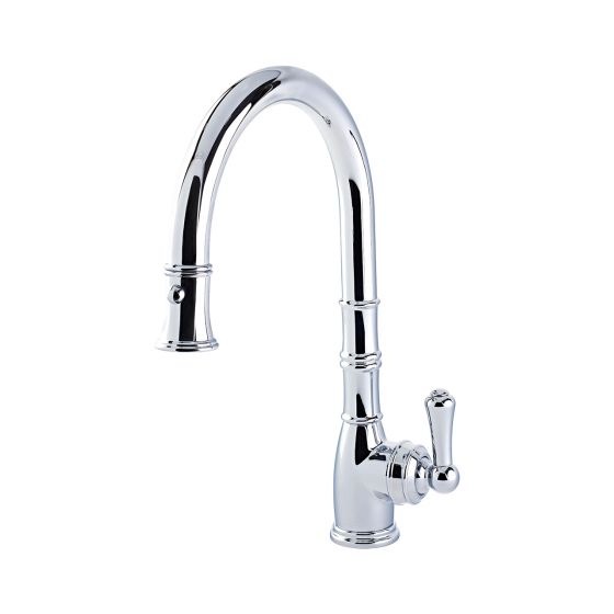 Provence Sink Mixer with Single Lever and Pull-Down Rinse _ Perrin & Rowe