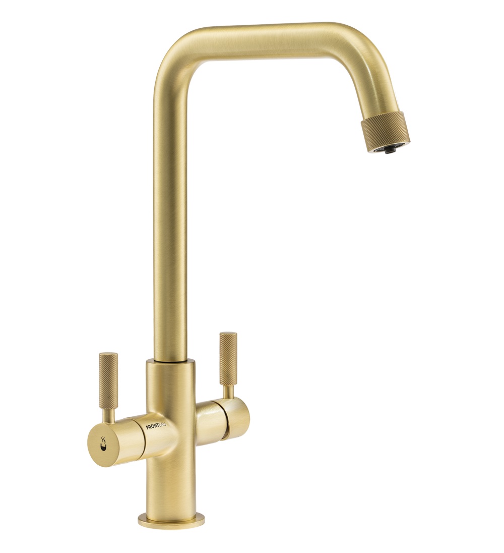 Industria 3 N 1 steaming hot water tap in Brushed Brass – Abode