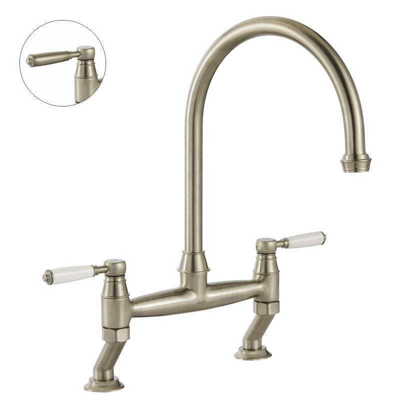 Oxbury Bridge Tap in Brushed Nickel - Abode