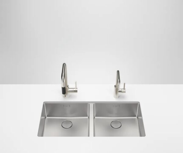 Dornbracht Brushed Stainless Steel Double Bowl Sink - 38-240-004-86