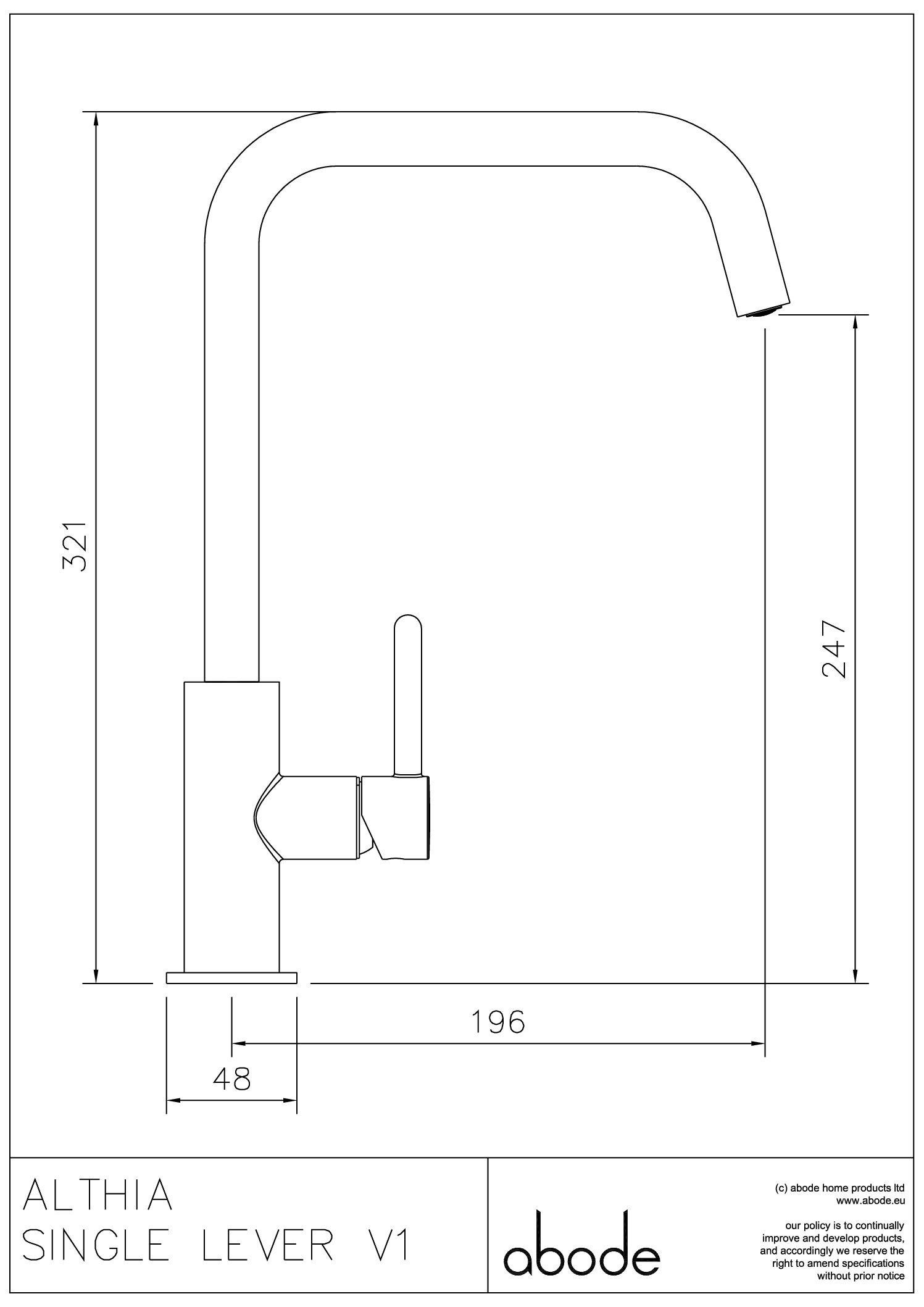 Althia Single Lever Tap in Dark Bronze - Abode - Image 2