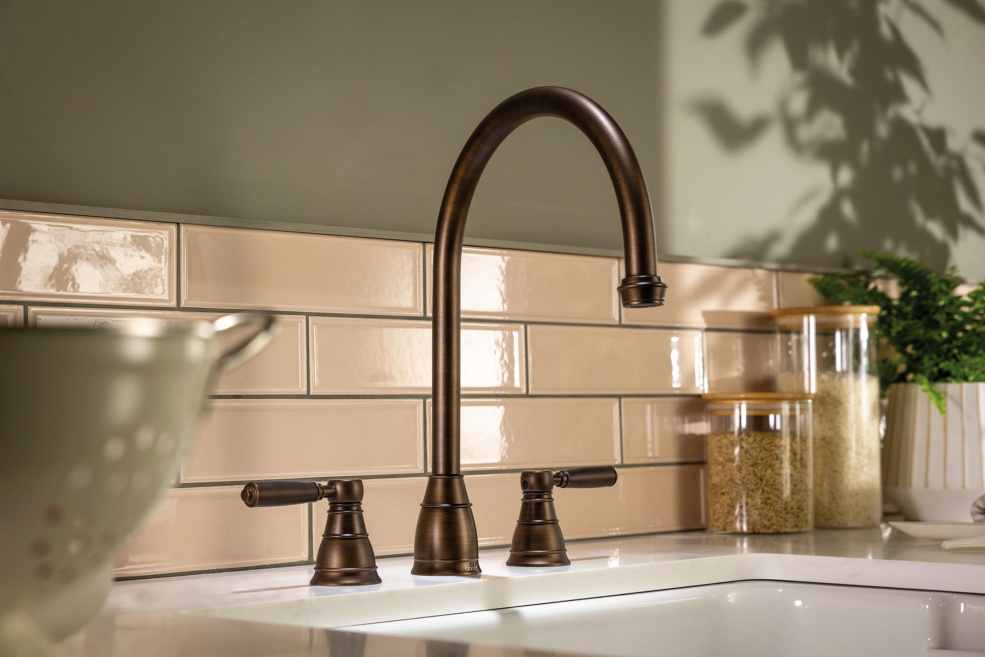 Oxbury 3 Part Mixer Tap in Dark Bronze - Abode