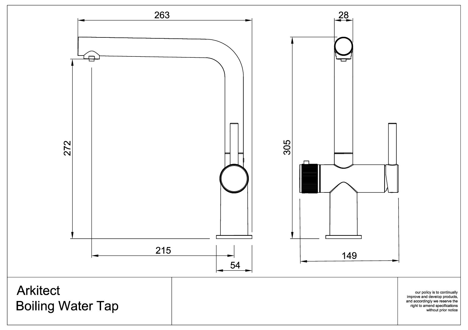 Arkitect 3 in 1 Boiling Water Tap Chrome - Abode - Image 3